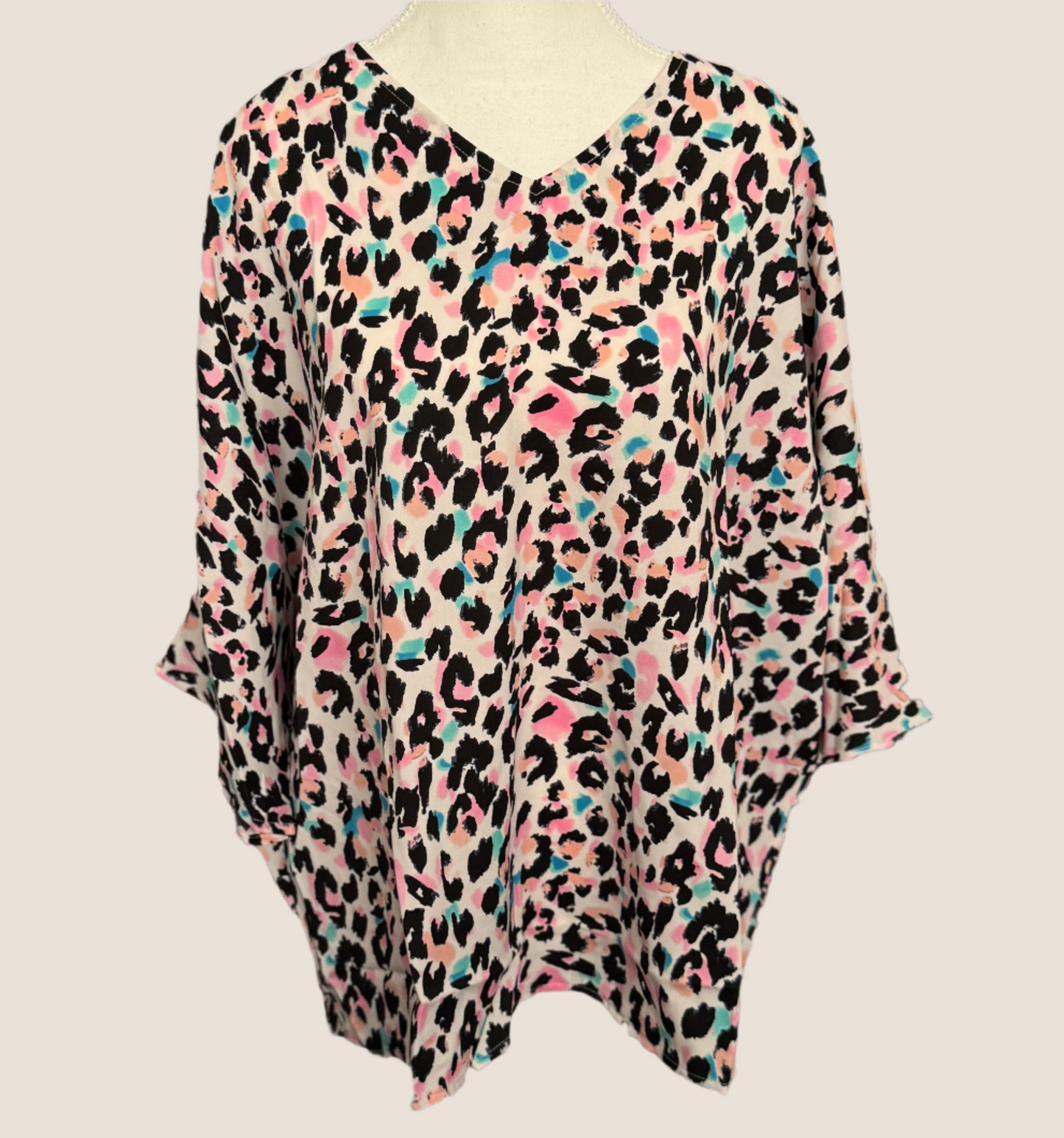 Multicolor Cheetah Print Top