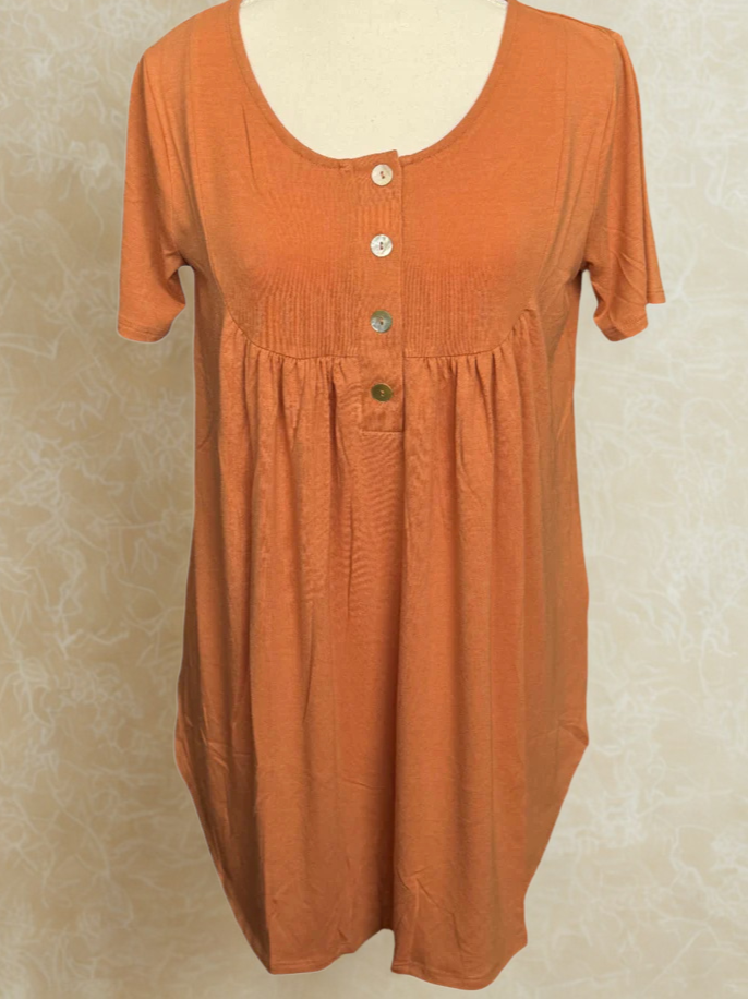 Crew Neck Orange Top