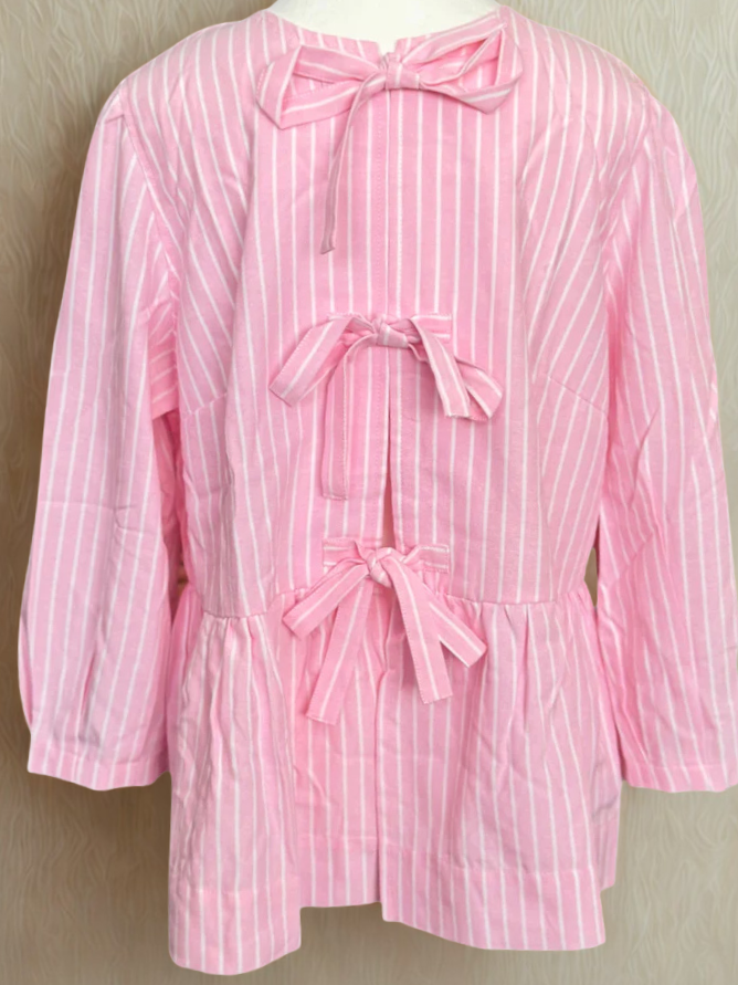 Long Sleeve Tie-Up Back Top