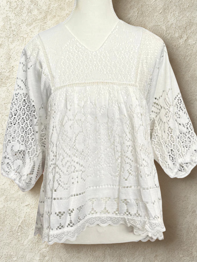 White Full Lace Top