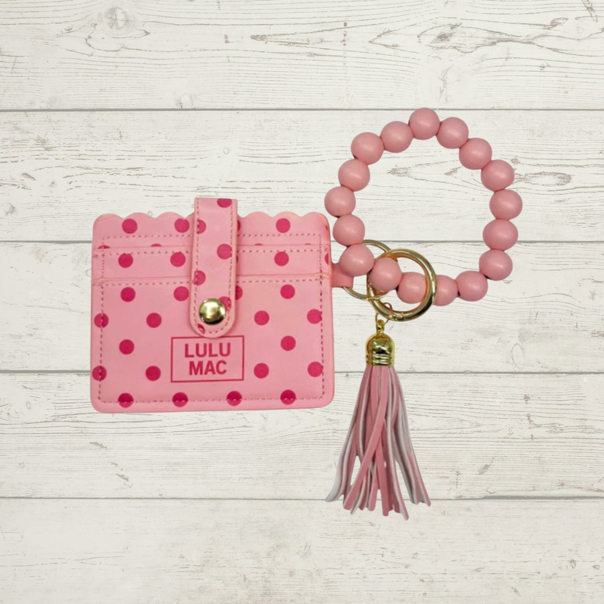 LULU MAC BEADED WRISTLET + ID/CARD HOLDER