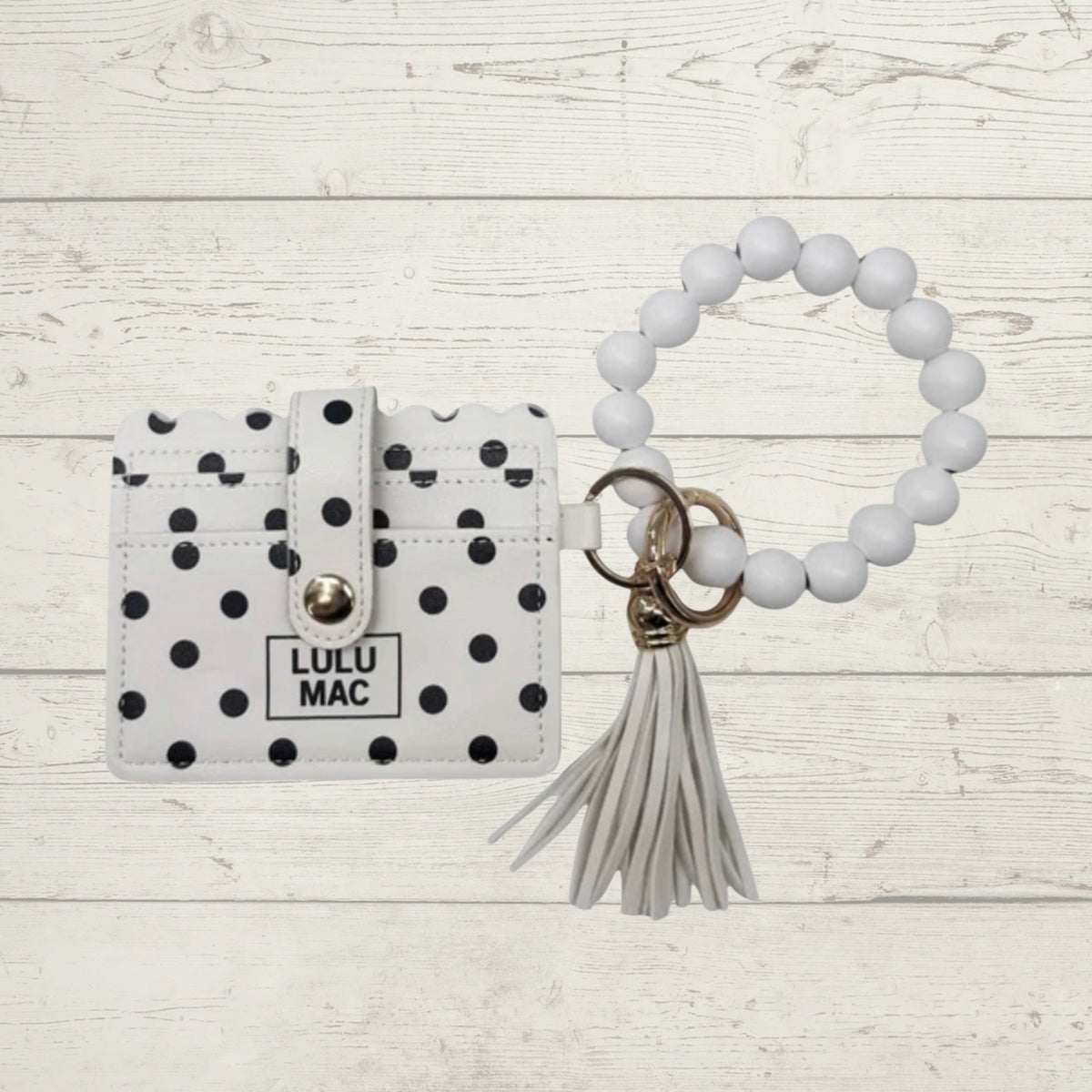 LULU MAC BEADED WRISTLET + ID/CARD HOLDER