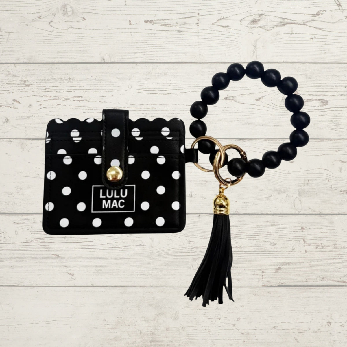 LULU MAC BEADED WRISTLET + ID/CARD HOLDER
