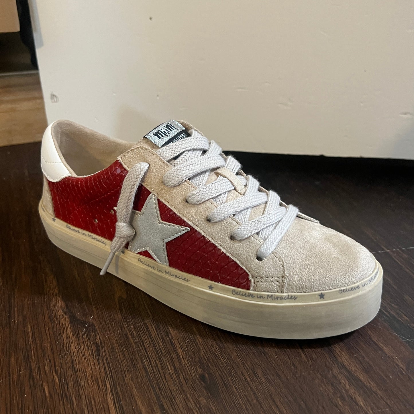 Red and White Sneaker