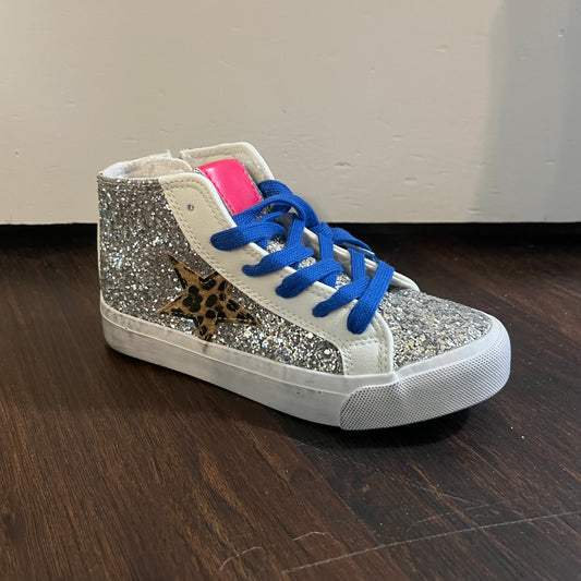 Girls Silver High top Sneaker