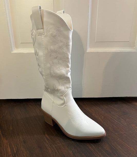 White Knee Boot
