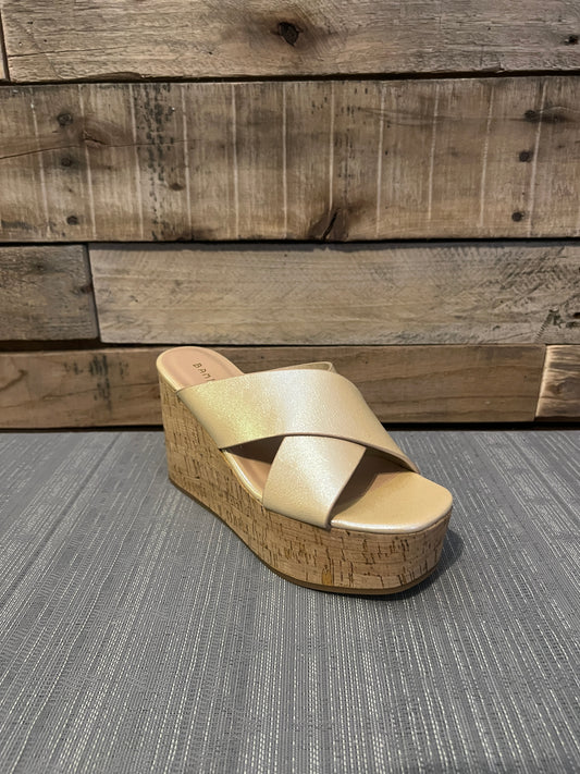 Gold Wedged Sandals