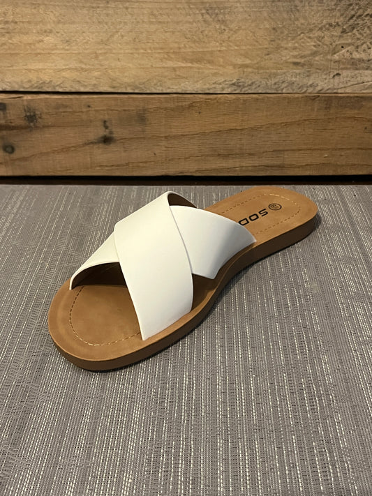 White Slip on Sandal