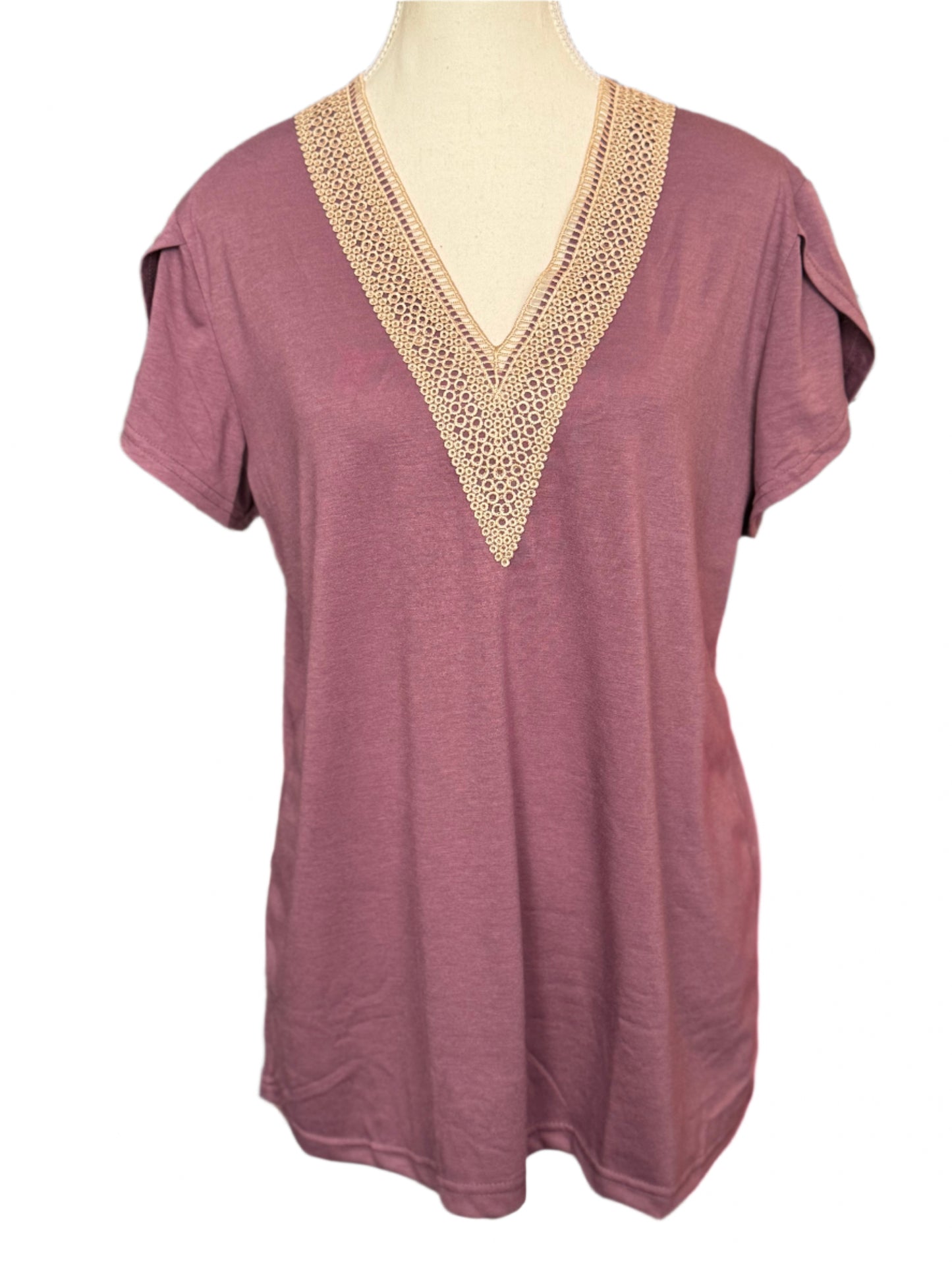 V-Neck Split Sleeve Top
