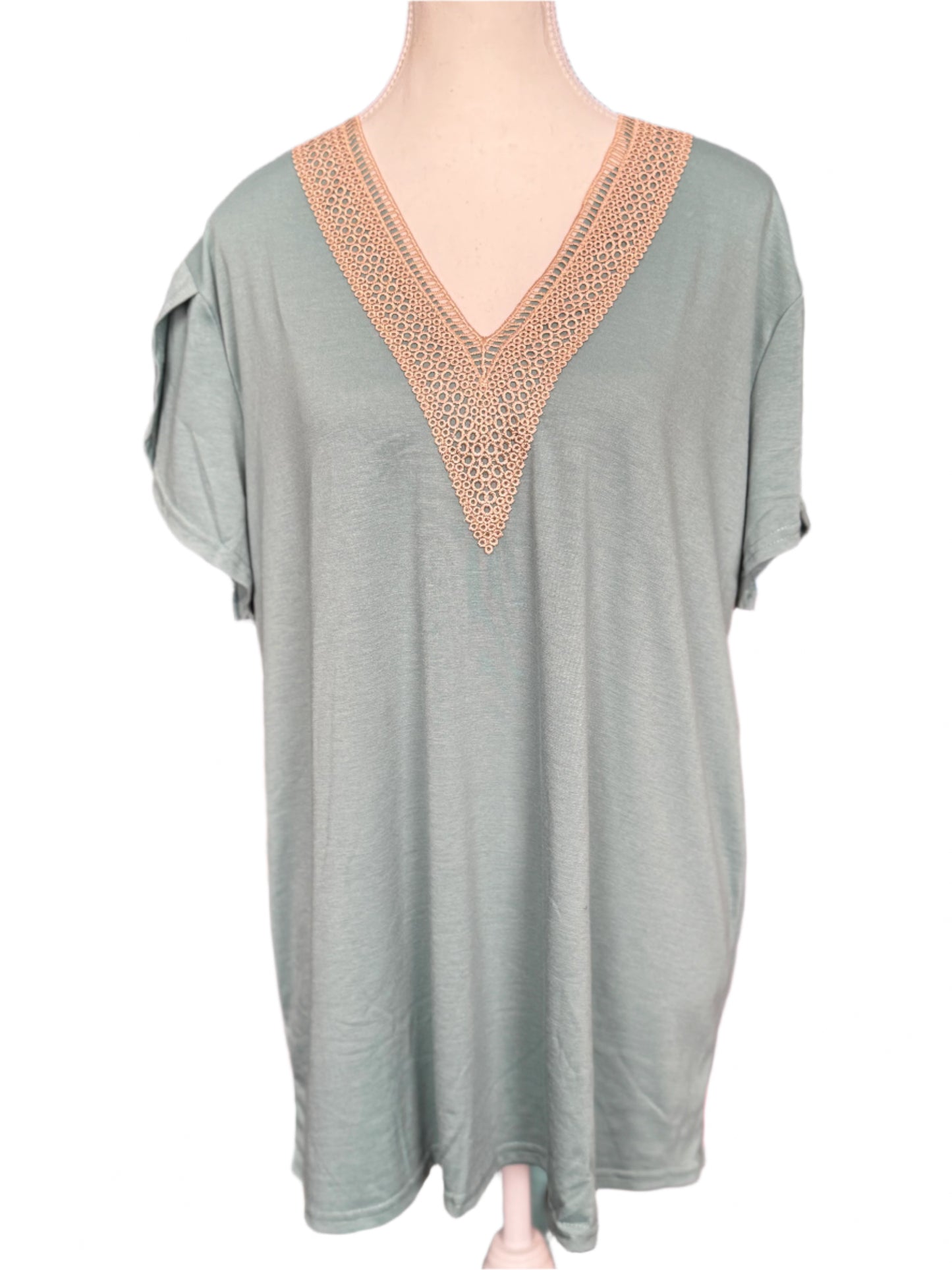 V-Neck Split Sleeve Top