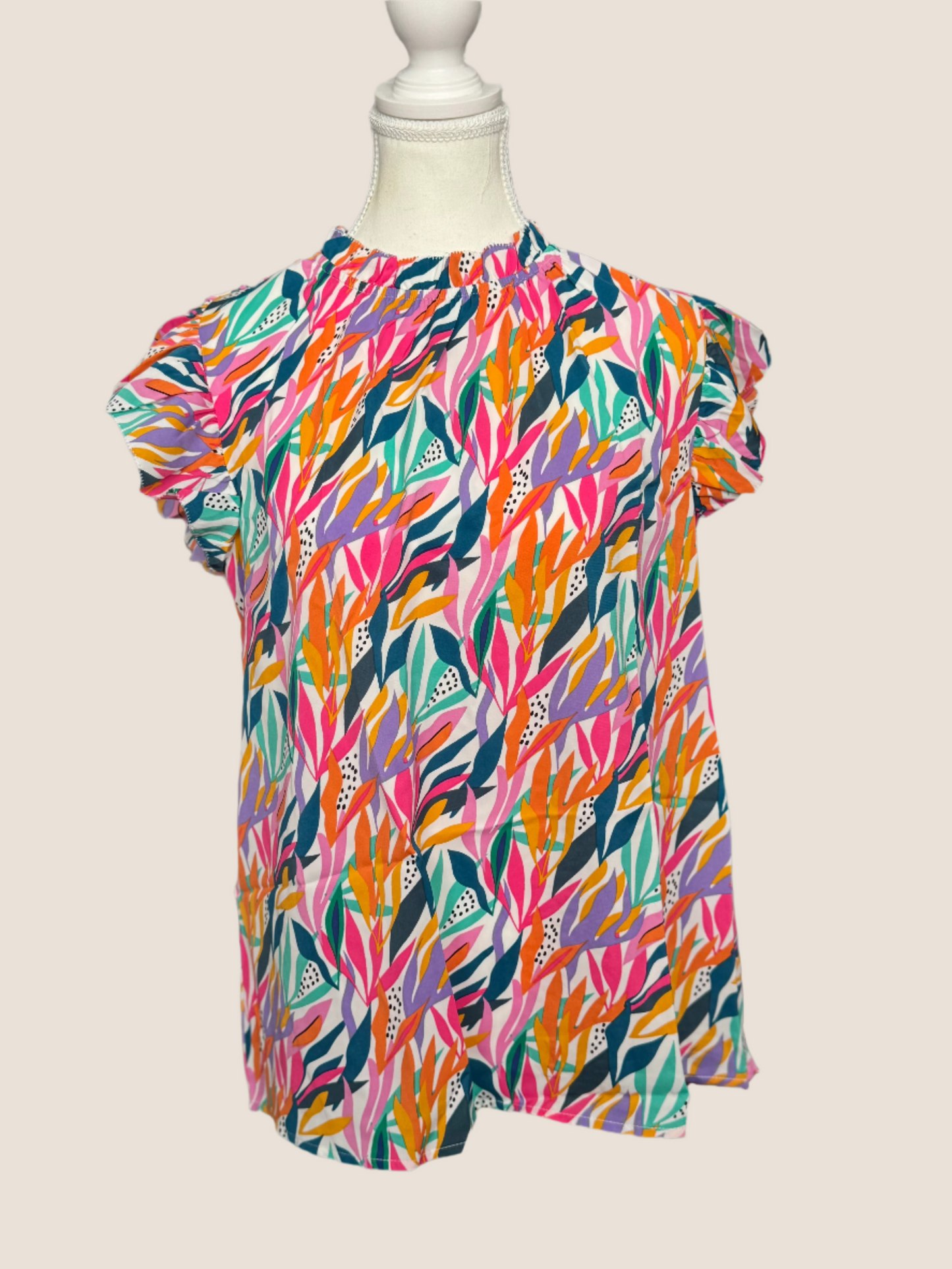 Summer Ruffle Sleeve Top
