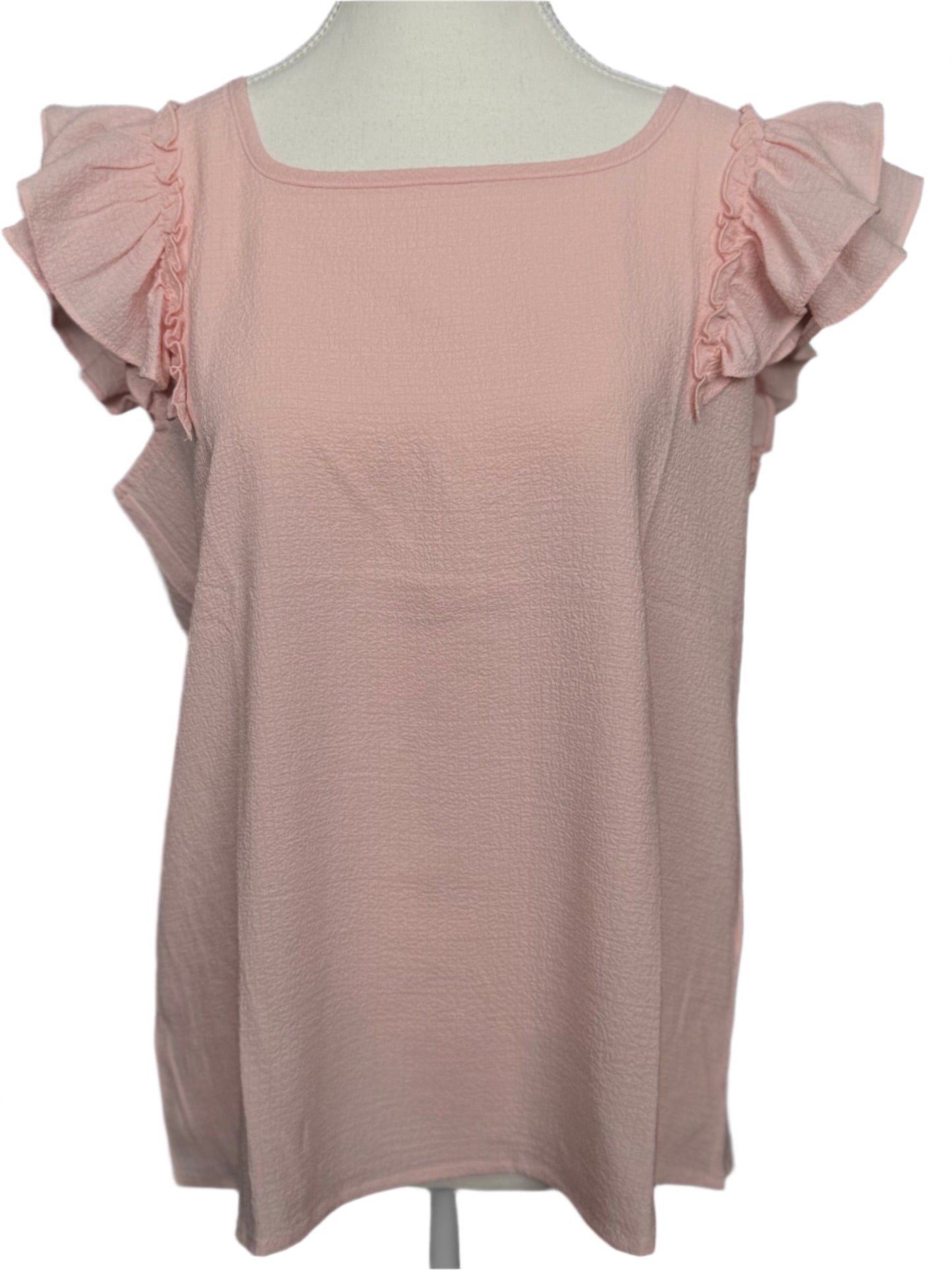 Ruffle Sleeve & Bow Back Top