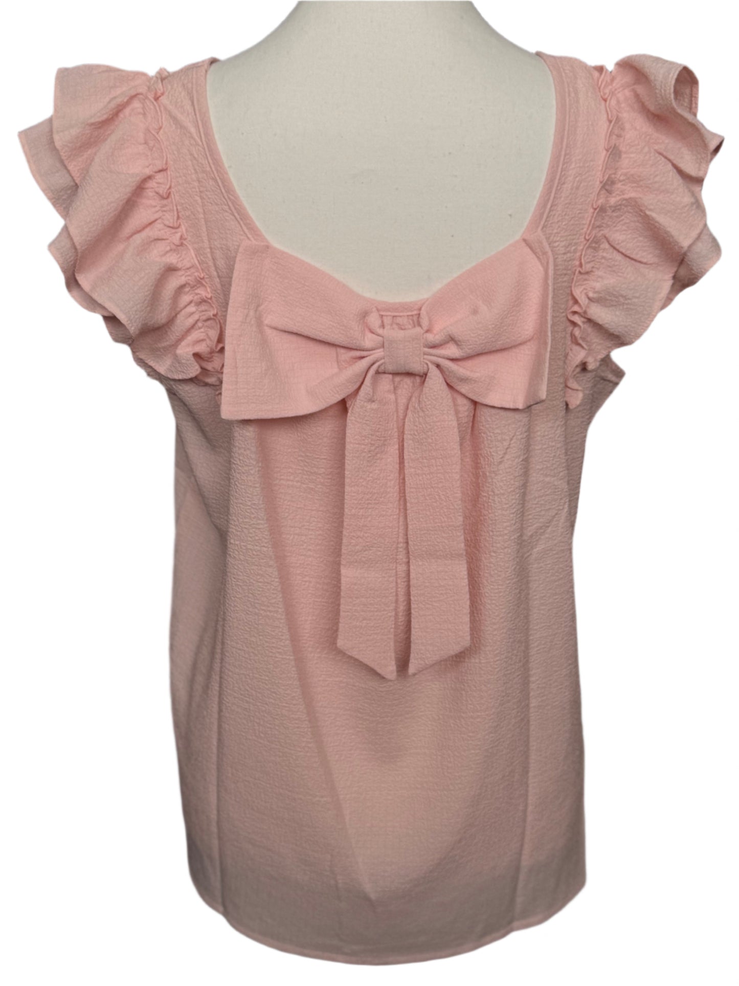 Ruffle Sleeve & Bow Back Top