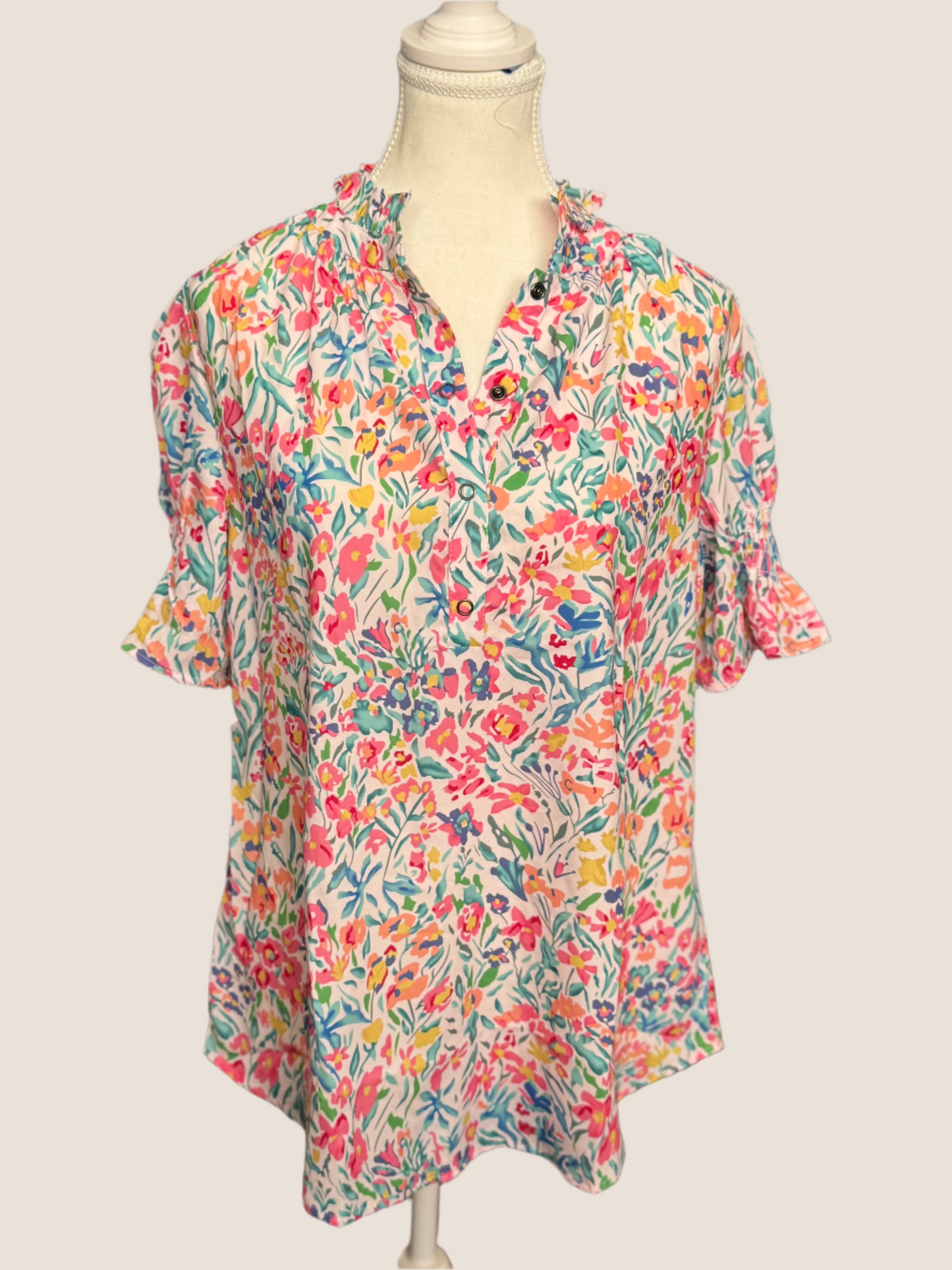 Floral Print V-Neck Top
