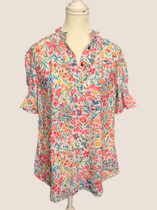 Floral Print V-Neck Top
