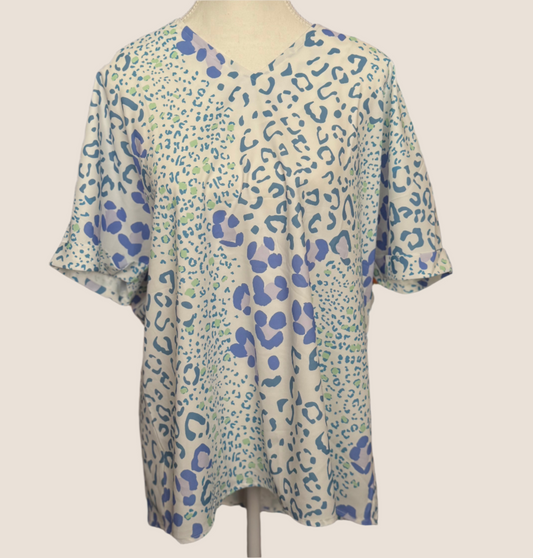 Blue Cheetah Print Top