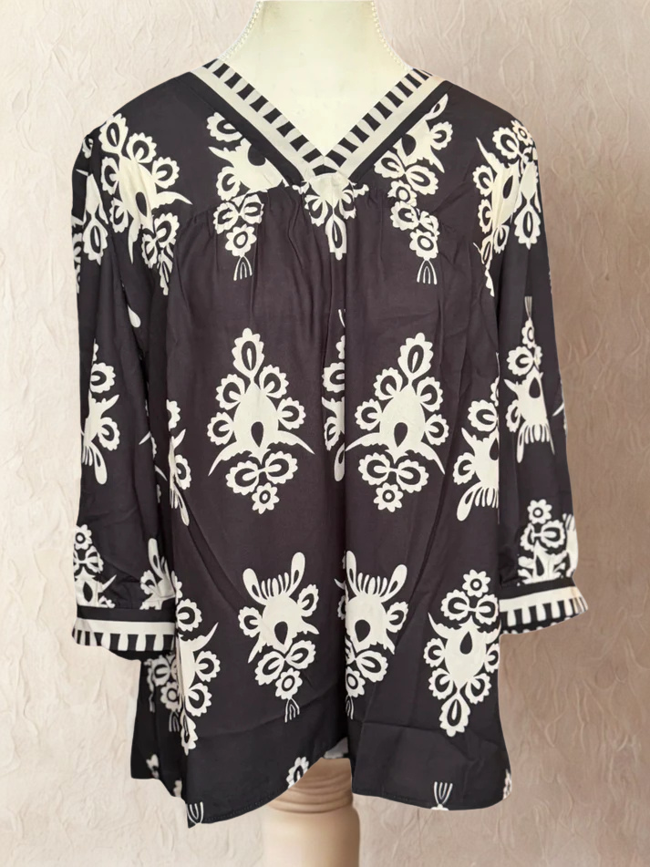 Black & White Print Top