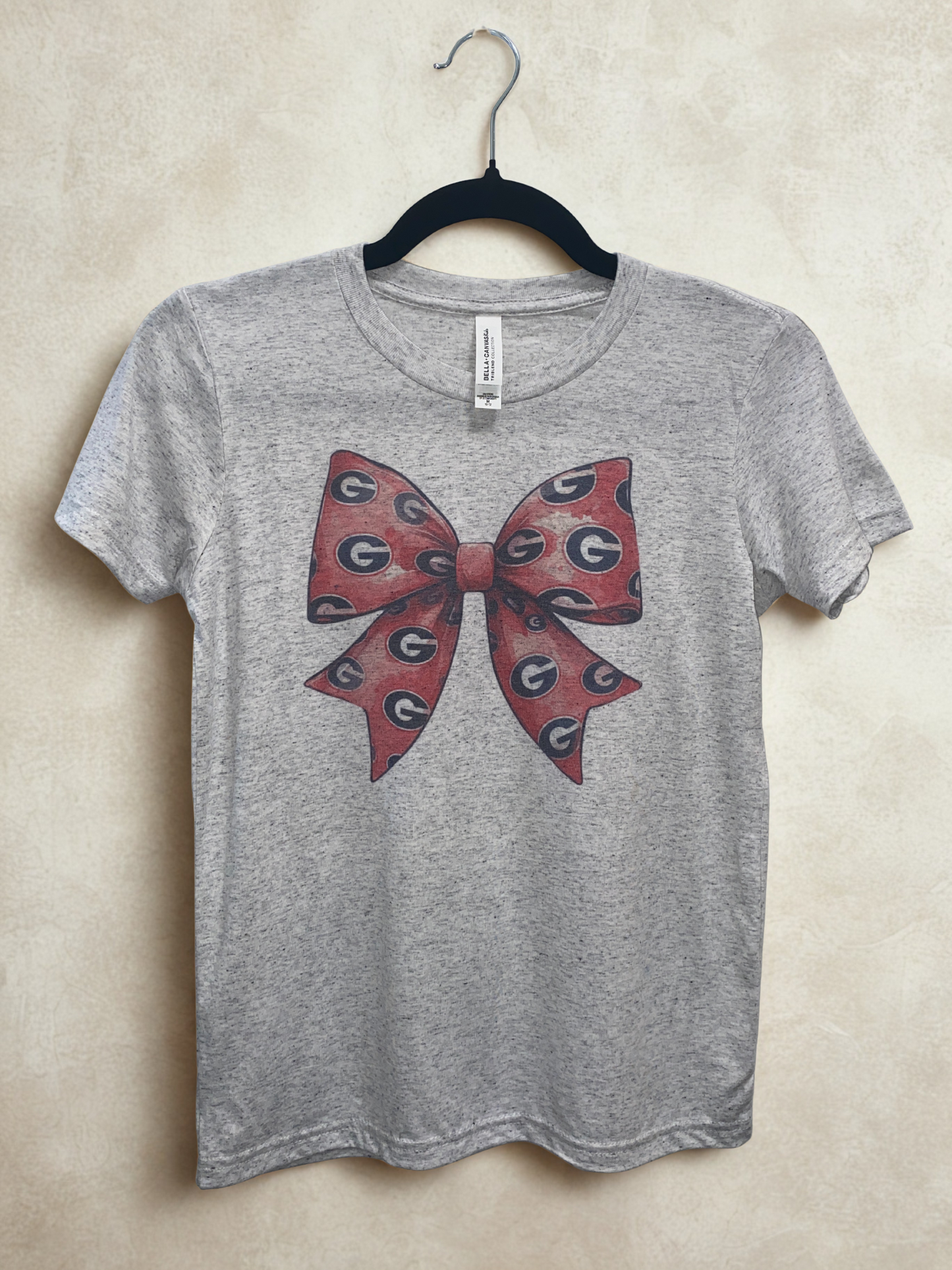 Girl's Grey Georgia Bulldog Bow T-Shirt