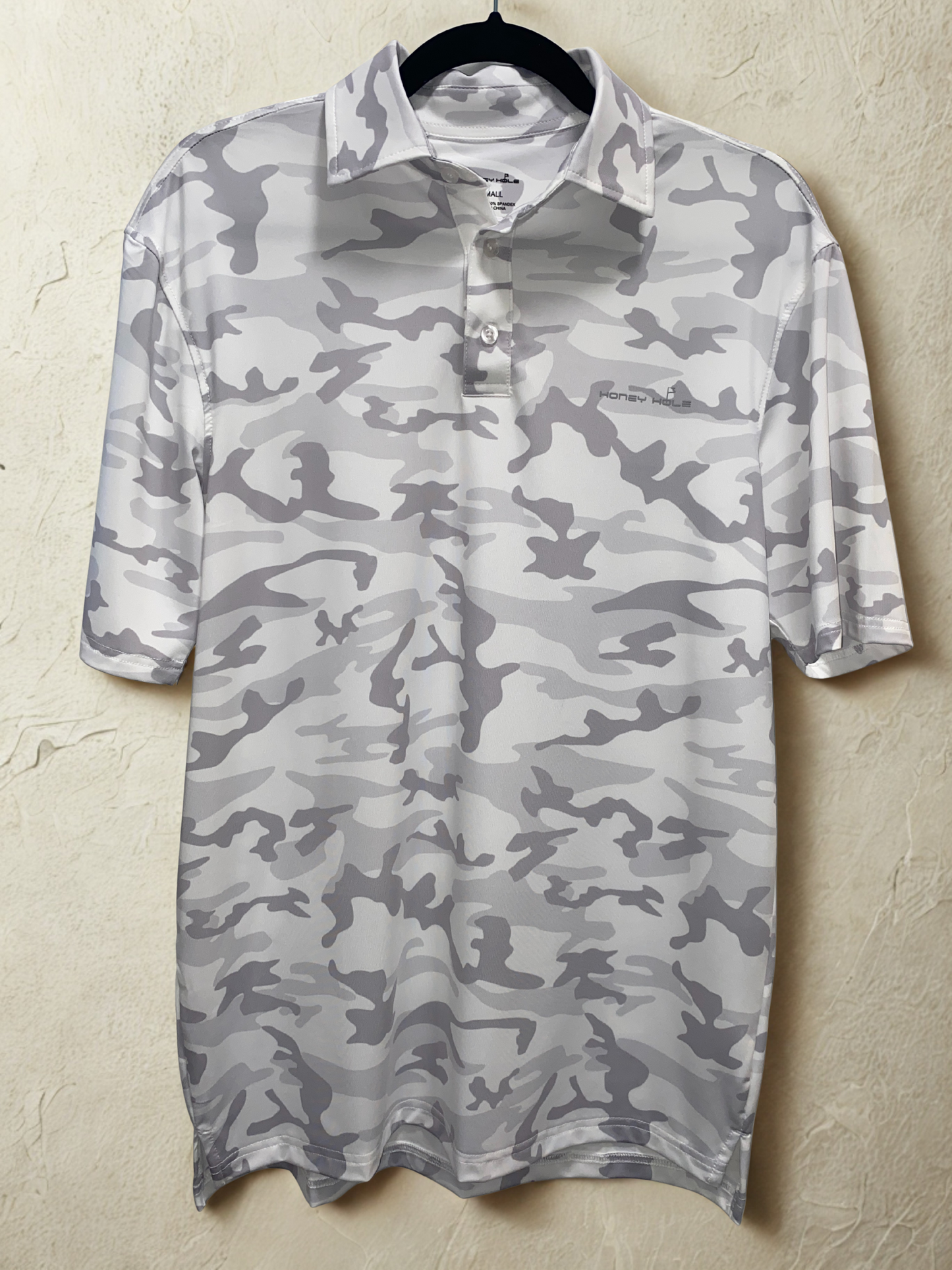 Honey Hole Men's Collared Camo Shirt