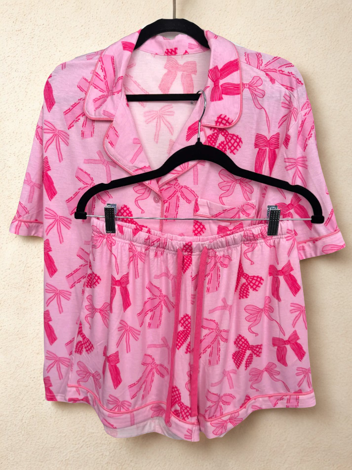 Pink Bow Pajama Set