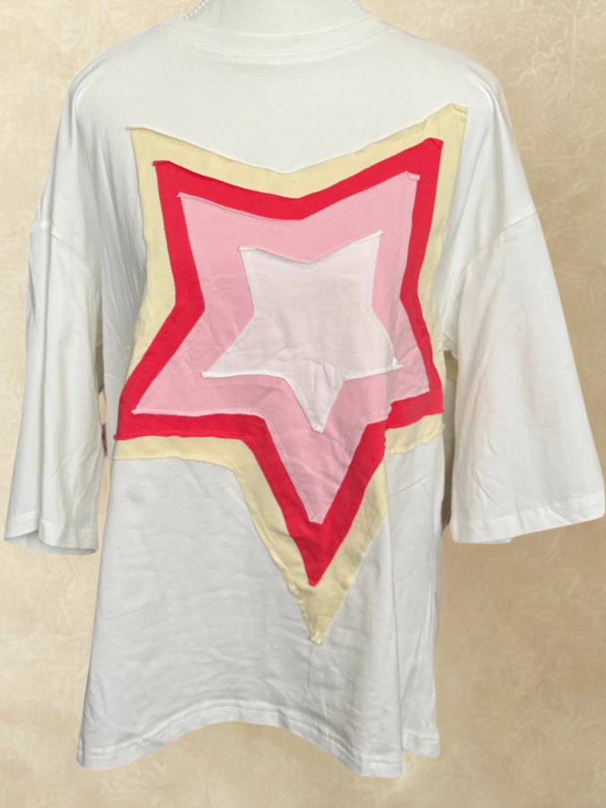 Pink & Cream Star T-Shirt
