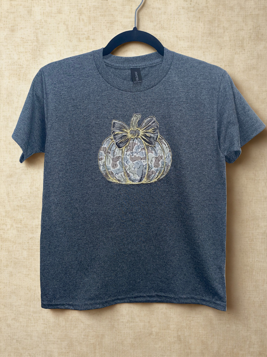Girl's Camo & Gold Pumpkin T-Shirt